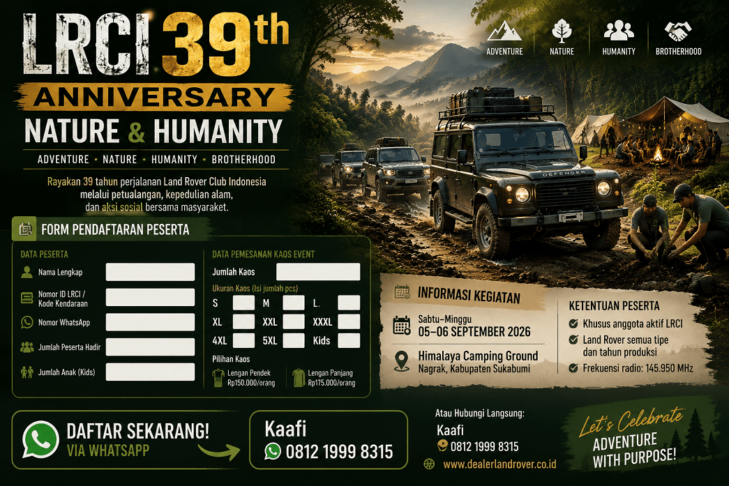 FORM PENDAFTARAN PESERTA LRCI 39th Anniversary – Nature & Humanity